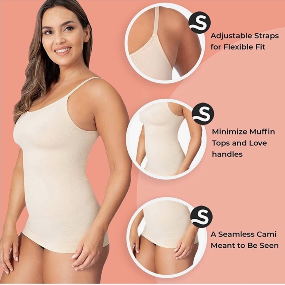 Co Coon.  Shapermint Scoop Neck Cami in Cream - Picture 3 of 5